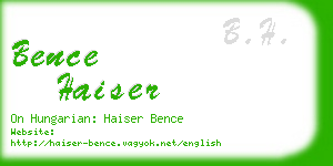 bence haiser business card